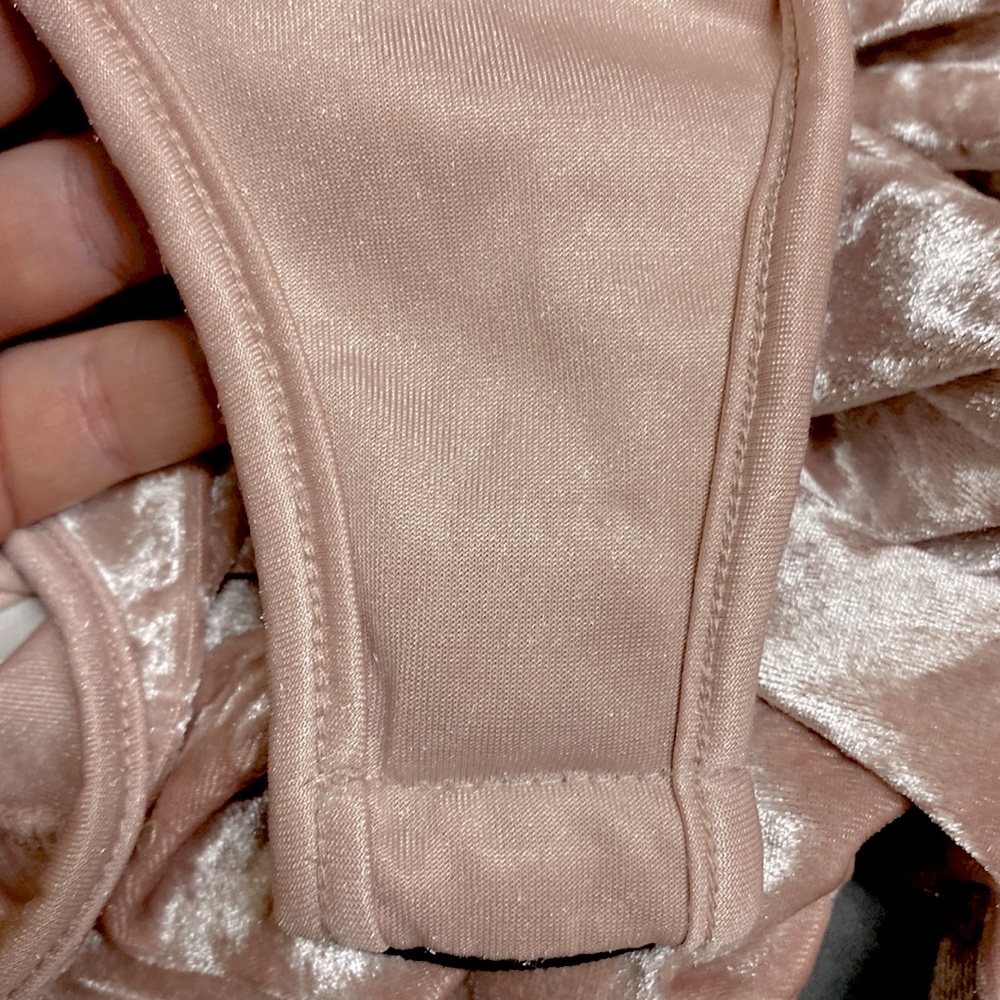Light Pink Velvet Velour Body Suit - Picture 13 of 16